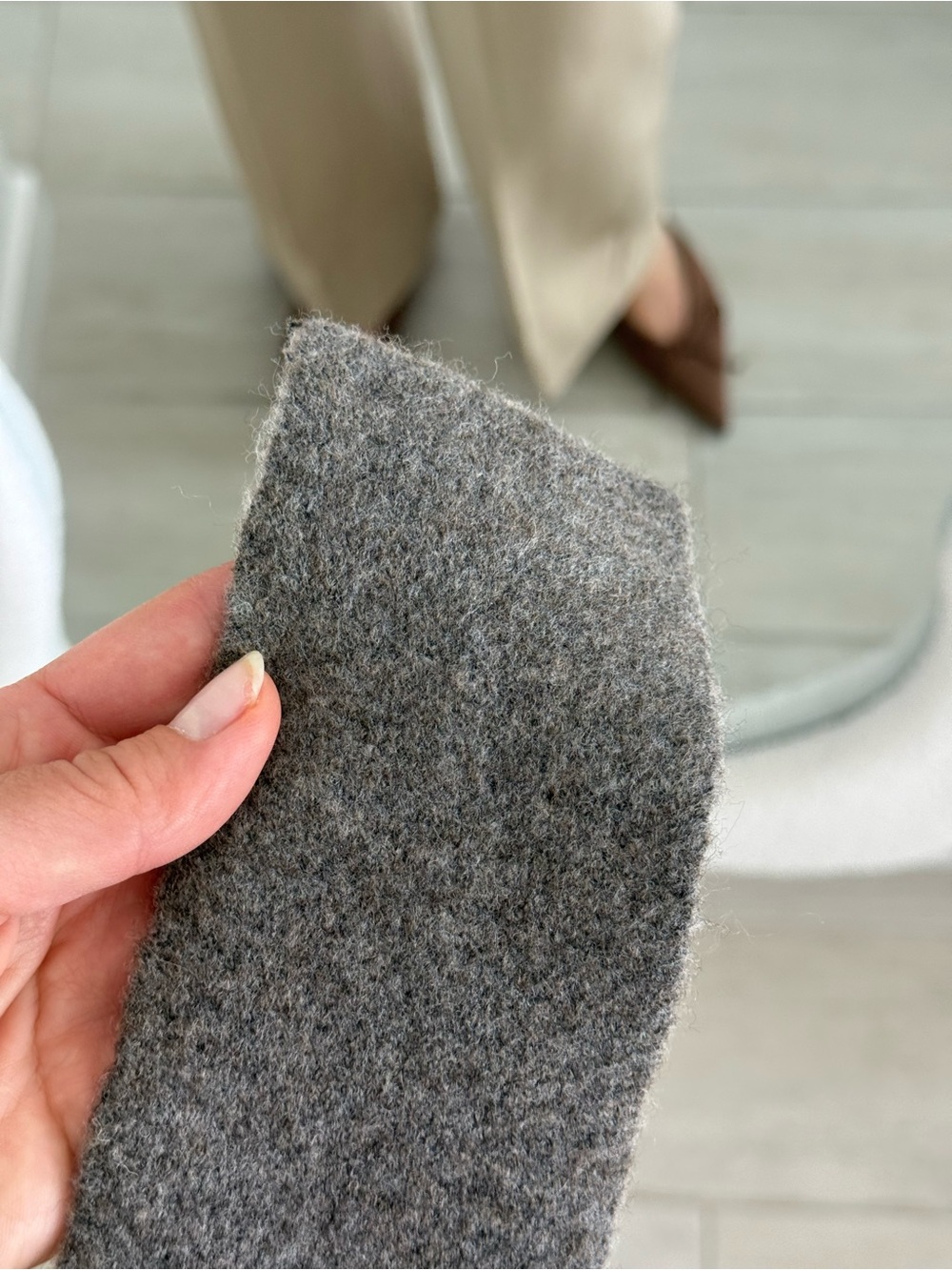 Zara One-Shoulder Gray Knit Tie-Side Crop Top - Picture 7 of 11